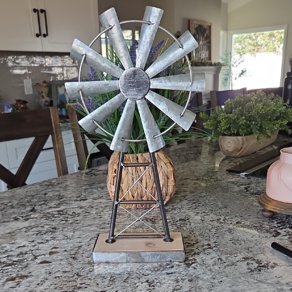 Decorative Metal Windmill Sculpture